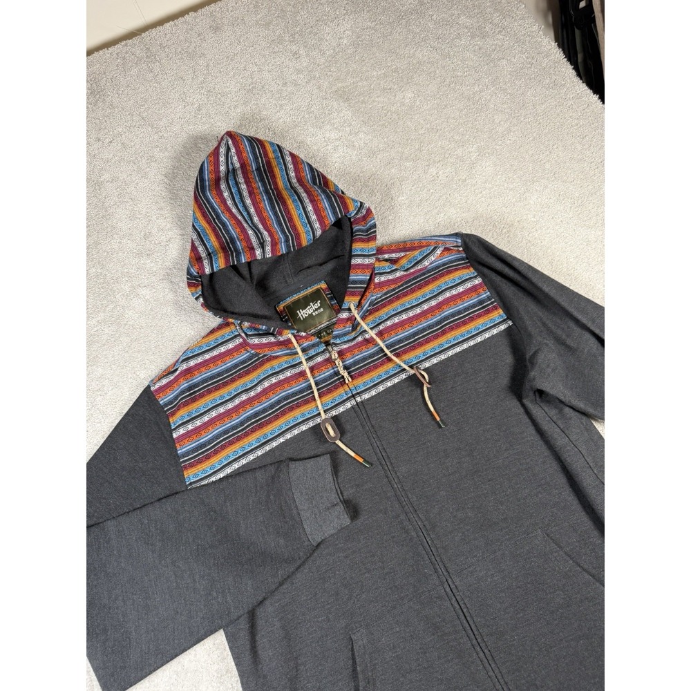 Howler Bros Brothers Shaman Hoodie Men's XL Jefe Jaquard Antique Dark Gray Aztec